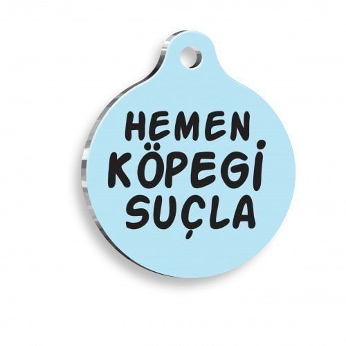 Pet Tag Art Hemen Köpeği Suçla Yuvarlak Köpek Künyesi