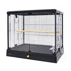 Dayang Üstten Açılır Cam Kafes 62 x 42 x 55 cm Siyah