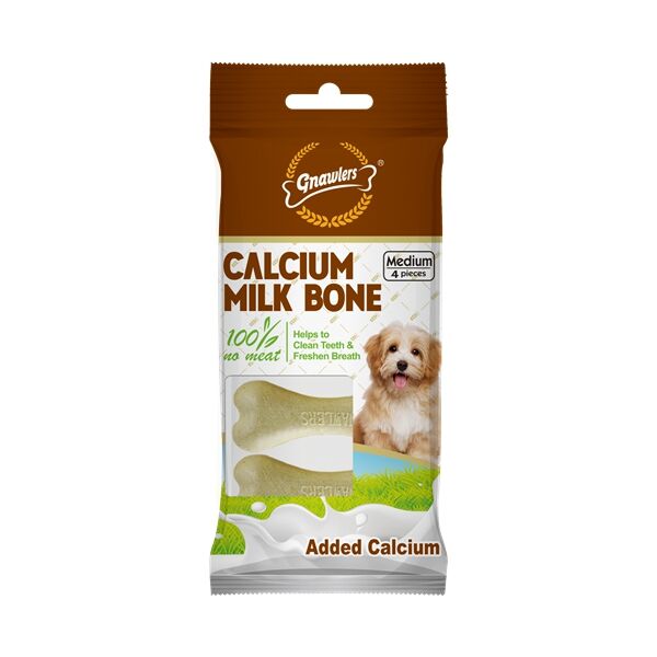 Gnawlers Calcium Milk Bone 7,5 Cm 4 Lü 90 Gr