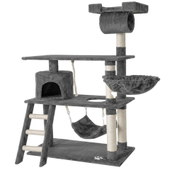 Tommy Çok Katlı Yatay Evli Kedi Tırmalama Platformu Gri 75 x 40 x 141 cm