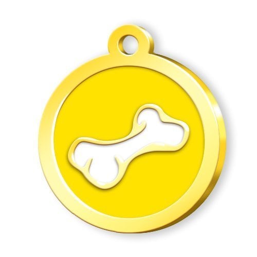 Dalis Altın Renkli Mineli Seri Kemik Desenli Künye - Sarı