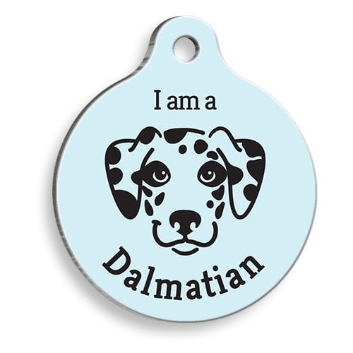 Pet Tag Art Mavi Dalmaçyalı Yuvarlak Köpek Künyesi