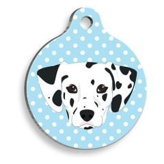 Pet Tag Art Puantiyeli Dalmaçyalı Yuvarlak Köpek Künyesi