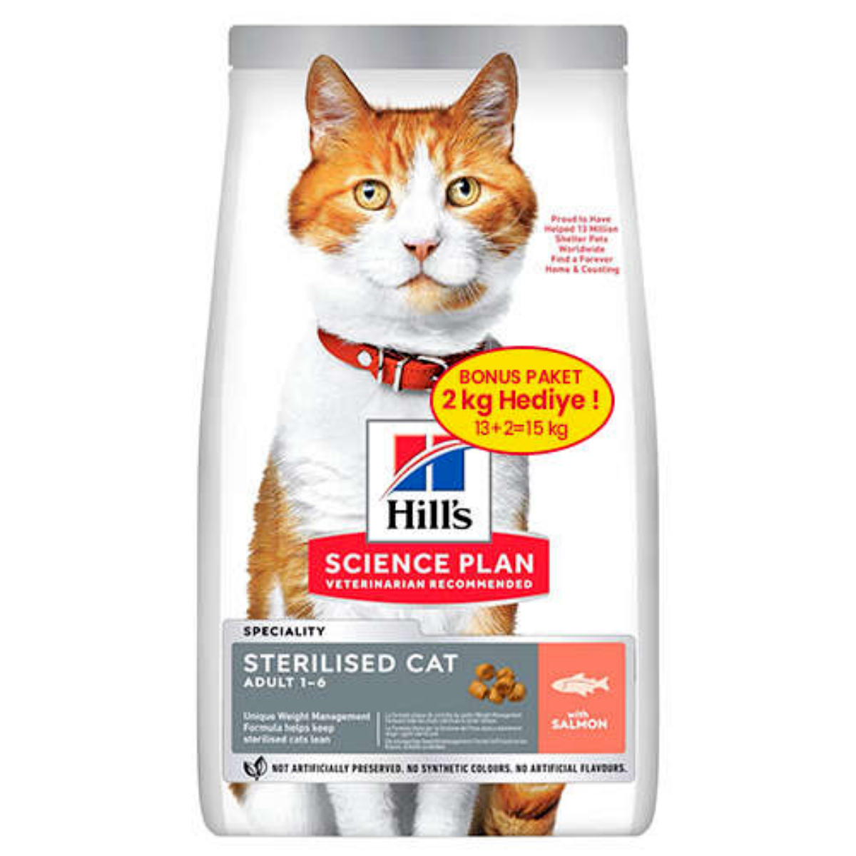 Hills Sterilised Somon Balıklı Kısırlaştırılmış Kedi Maması 13 + 2 Kg