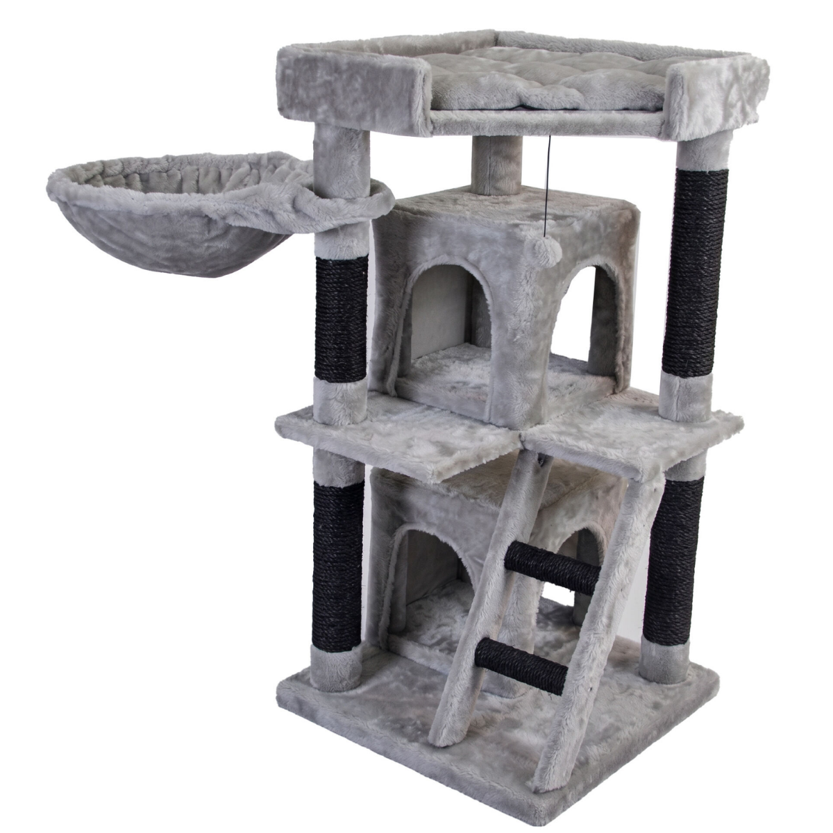 Tommy Çok Katlı Lüks Evli Kedi Tırmalama Platformu Gri 50 x 50 x 98 cm