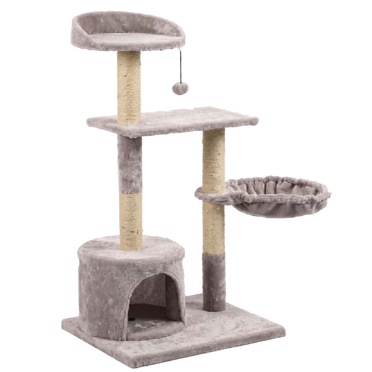 Tommy Çok Katlı Evli Kedi Tırmalama Platformu Gri 50 x 40 x 102 cm