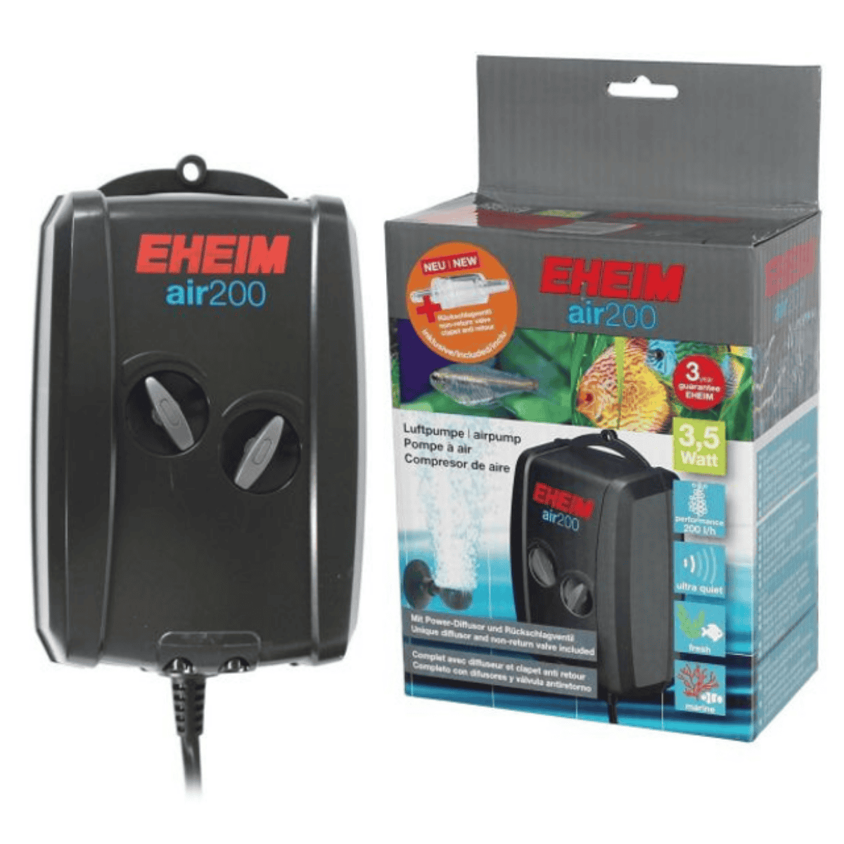 Eheim 3702 Air 200  Akvaryum Çift Çıkışlı Hava Motoru