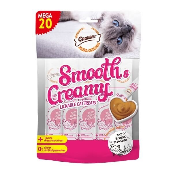 Gnawlers Cat Creamy Bonito 15 Gr  x 20 Adet Palamutlu Krema Kedi Ödülü