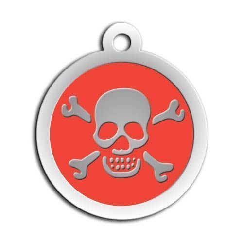 Dalis Pet Tag - Mineli Seri Kuru Kafa Desenli Künye Pembe