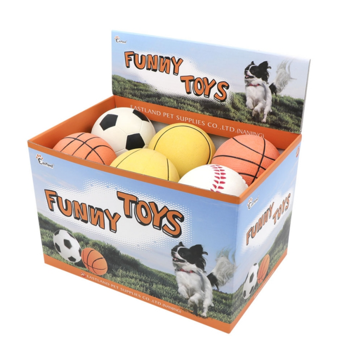 Eastland Lastik Top Seti Köpek Oyuncağı 9 Cm 12 li