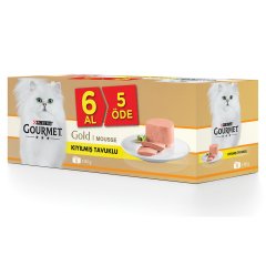 Purina Gourmet Gold Kıyılmış Tavuklu Kedi Yaş Mama 85 gr 6 al 5 Öde