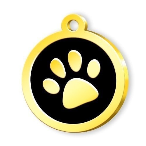 Dalis Altın Renkli Mineli Seri Pati Desenli Künye - Siyah