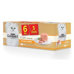 Purina Gourmet Gold Kıyılmış Hindili Kedi Yaş Mama 85 gr 6 Al 5 Öde