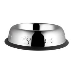 Oripet Oval Çelik Kedi ve Köpek Mama Kabı Kabartma Desenli 8 Oz