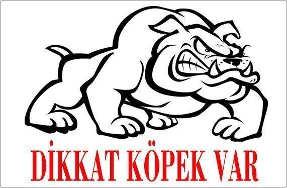 Dikkat Köpek Var Uyari Levhasi (Bulldog)
