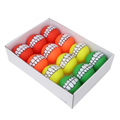 Eastland Plastik Diş Desenli Köpek Oyun Topu Seti Çap 7 Cm 12 adet.