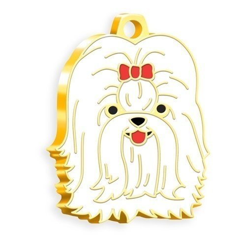 Dalis Altın Renkli Beyaz Shih-Tzu Köpek Künyesi