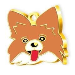 Dalis Altın Renkli Papillon Köpek Künyesi