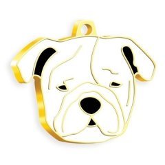 Dalis Altın Renkli Beyaz Bulldog Köpek Künyesi