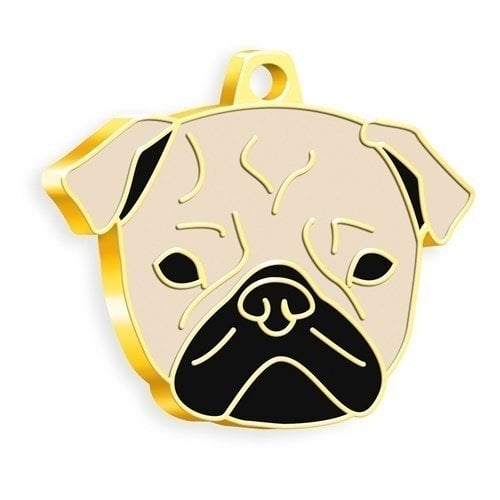 Dalis Altın Renkli Pug Köpek Künyesi - Krem