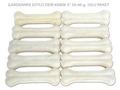 Garden Mix Sütlü Deri Kemik Köpek Ödülü 12 cm 50-60 gr. 10 Adet