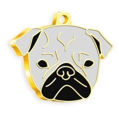 Dalis Altın Renkli Pug Köpek Künyesi