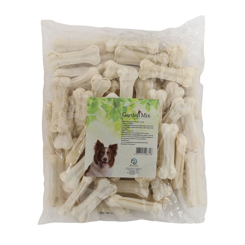 Garden Mix Sütlü Deri Kemik Köpek Ödülü 8 cm 20-25 gr. 50 Adet