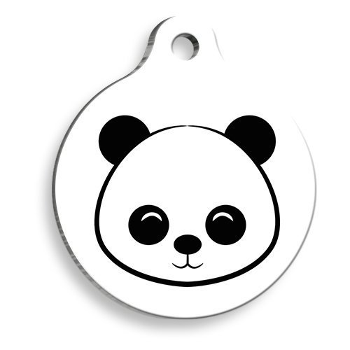 Pet Tag Art Panda Yuvarlak Kedi ve Köpek Künyesi Small: 2,5 cm.