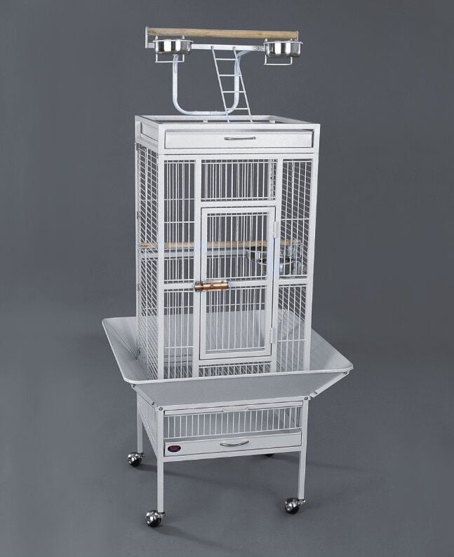 Dayang Tekerlekli Papağan Kafes 45.7 x 45.7 x 156 cm Beyaz