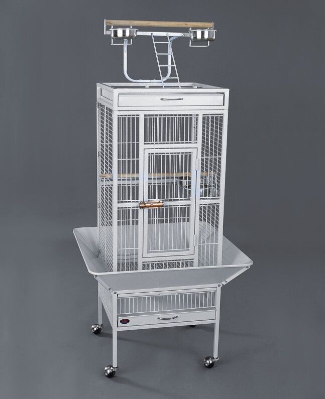 Dayang Tekerlekli Papağan Kafes 45.7 x 45.7 x 156 cm Beyaz