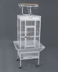 Dayang Tekerlekli Papağan Kafes 45.7 x 45.7 x 156 cm Beyaz