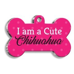 Pet Tag Art Chihuahua Kemik Şekilli Köpek Künyesi XLarge: 3,3 x 5 cm.