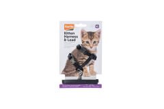 Karlie Kitten Ziggi Black Yavru Kedi Göğüs Tasması Takım Siyah
