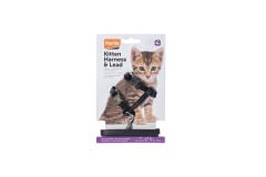 Karlie Kitten Ziggi Black Yavru Kedi Göğüs Tasması Takım Siyah