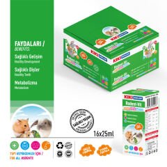 KIKI Kemirgen Rodent-Vit Vitamin Desteği 25 ml 16 Adet
