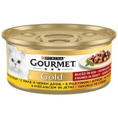 Purina Gourmet Gold Parça Etli Tavuklu Ciğerli Konserve Kedi Maması 85gr