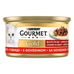 Purina Gourmet Gold Soslu Parça Sığır Etli Yaş Kedi Maması 85 gr