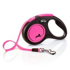 Flexi New Neon Pembe S Şerit 5 Metre Köpek Otomatik Tasma