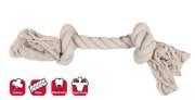 Karlie 2 Düğümlü İp Köpek Oyuncağı S 22  Cm Beyaz