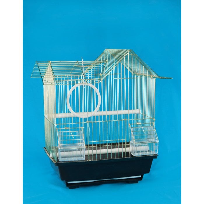 Qiheng Pet Products Çin Evi Modeli Kuş Kafesi Gold 30 x 23 x 39 cm
