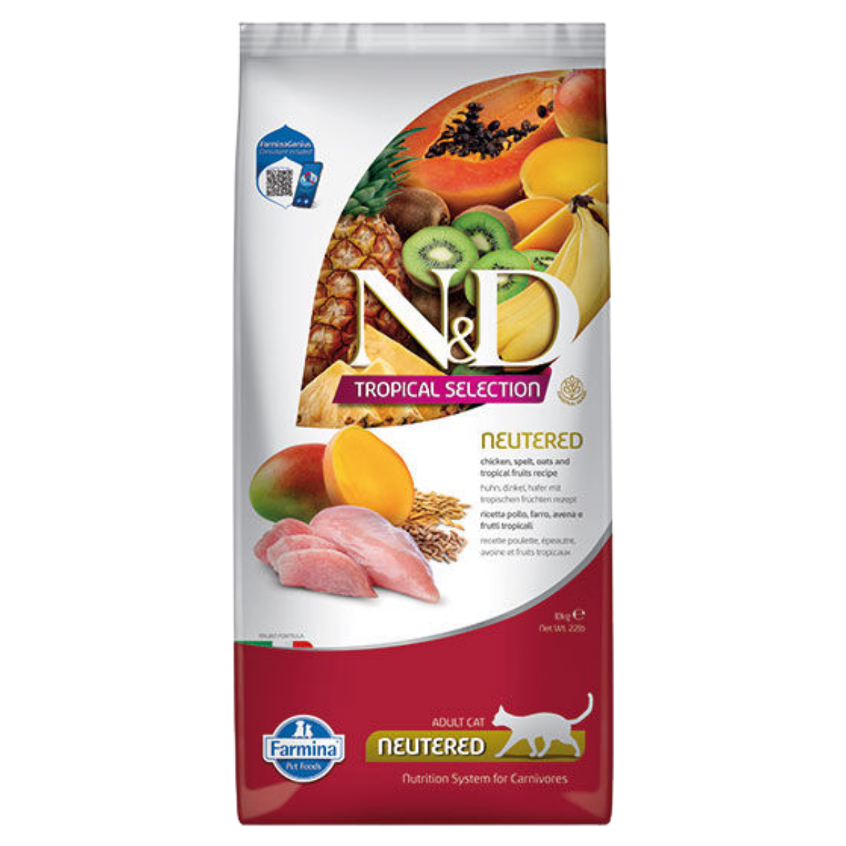 N&D Tropical Selection Tavuk Etli ve Tropikal Meyveli Kısırlaştırılmış Kedi Maması 10 kg