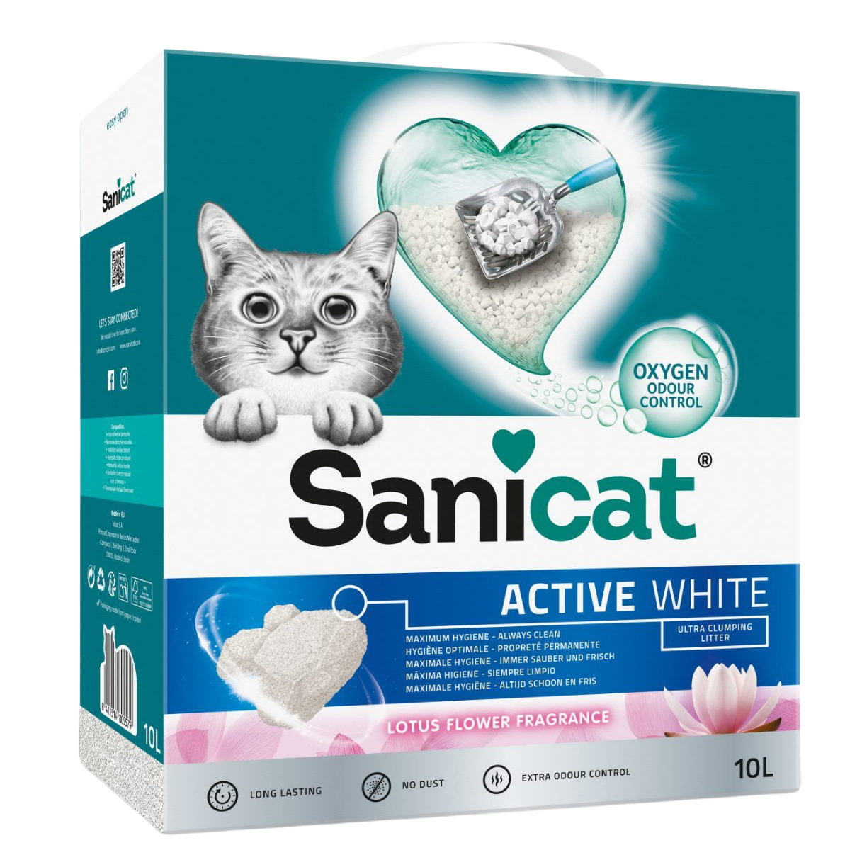 Sanicat Active White Lotus Çiçeği Kedi Kumu 10 L