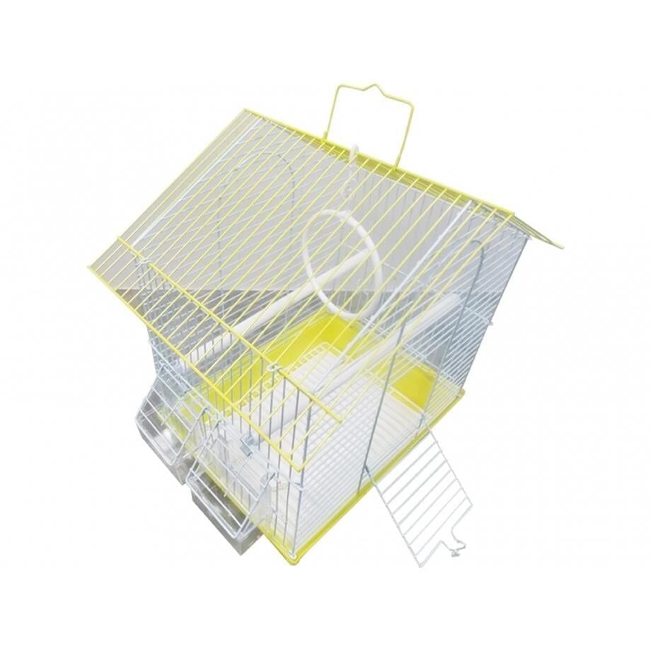 Dayang Çift Renkli İki Kapılı Çatılı Muhabbet Kuşu Kafesi 30 Cm - 23 Cm - 39 Cm