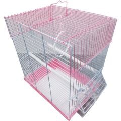 Dayang Çift Renkli Çift Kapılı Düz Muhabbet Kuşu Kafesi