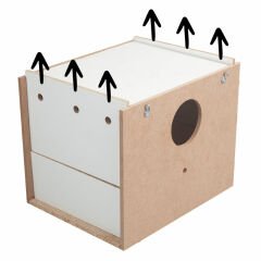 Oripet Çift Kapılı Sürgülü Folluklu Büyük Boy Kuş Yuvası 19x19x22cm