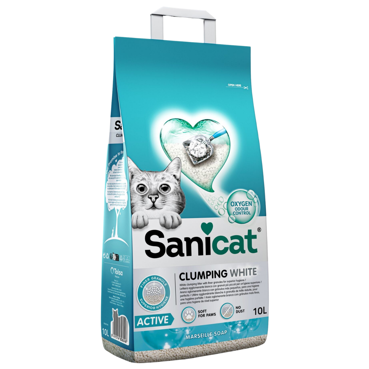 Sanicat Clumping White Active Marsilya Sabunlu Kedi Kumu 10 litre