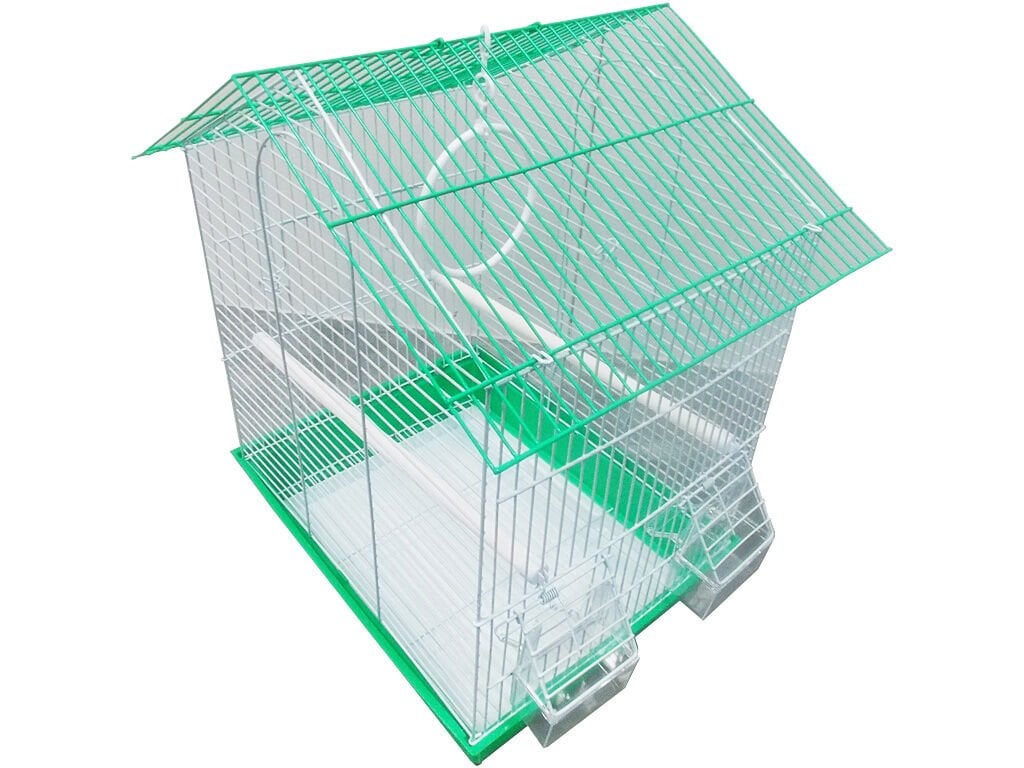 Dayang Çift Renkli Çift Kapılı Çatılı Muhabbet Kuşu Kafesi 35 Cm - 28 Cm - 46 Cm