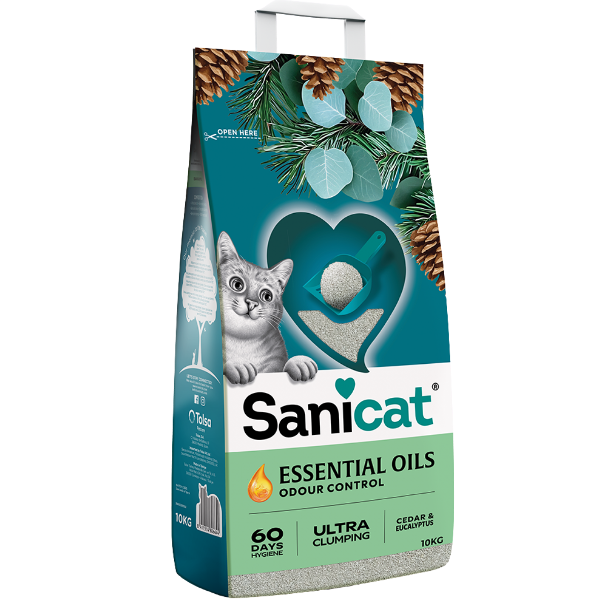 Sanicat Essential Oils Sedir Ve Okaliptus Kokulu Kedi Kumu 10 Kg