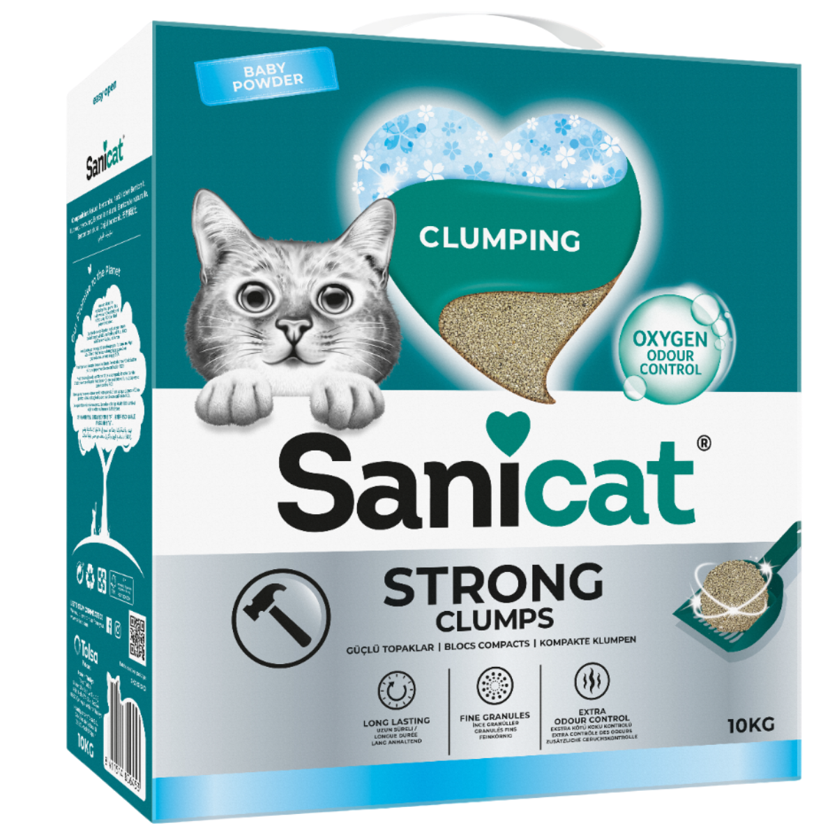 Sanicat Strong Clumps Ekstra Güçlü İnce Taneli Kedi Kumu 10 Kg