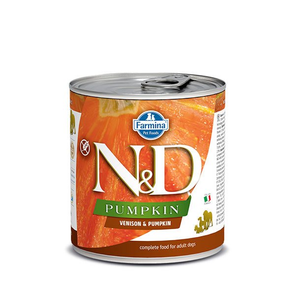 N-D Pumpkin Balkabaklı Tahılsız Geyikli Yetişkin Köpek Konservesi 285 Gr